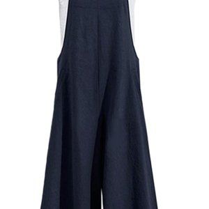 Casual Sleeveless Linen Onepiece Jumpsuit Loose Pants